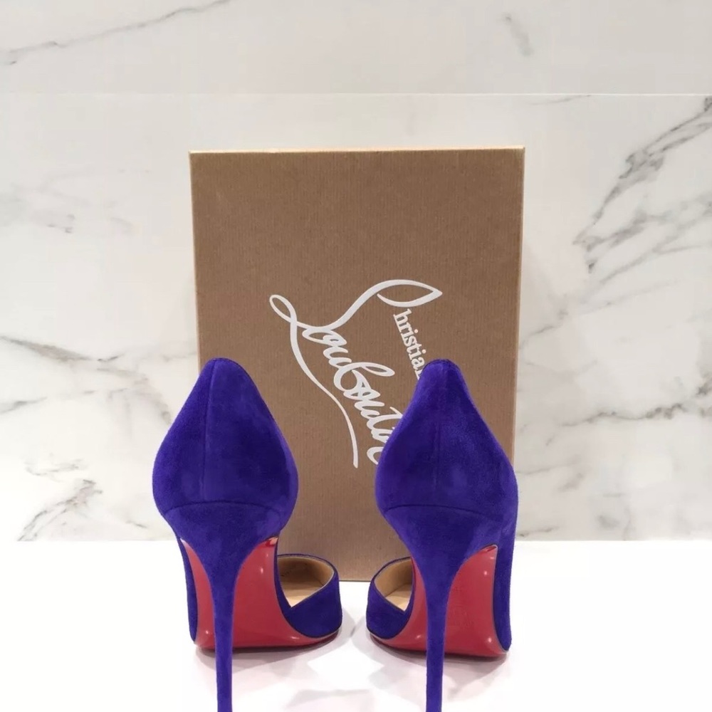 CHRISTIAN LOUBOUTIN Iriza 100 Veau Velours Purple - Picture 2 of 5